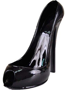 Stylish High Heel Wine Rack - Unique Bottle Holder & Home Decor Accent (Black)